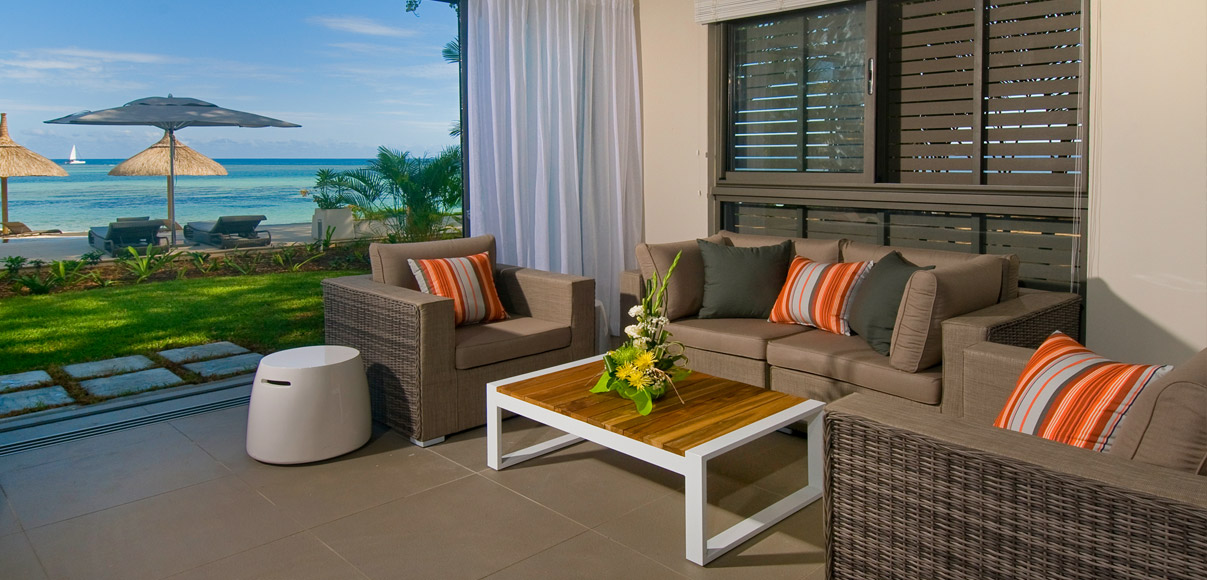 La villa et son salon confortable pour vos vacances mauriciennes
